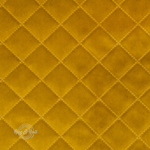 Salvador Caro 9- óarany, könnyen tisztítható, steppelt, kárómintás bársony bútorszövet
