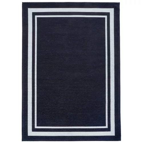 ALTO Blue, sötétkék szőnyeg fehér kerettel, különleges szennytaszító felületkezeléssel 160x230 cm