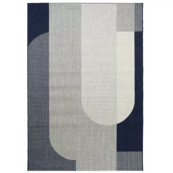   MADERA, kültéri UV álló, kékesszürke geometriai mintás szőnyeg