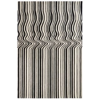   Draft Black, fekete-fehér, kézi szövésű prémium szőnyeg 160x230 cm