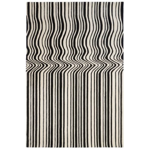 Draft Black, fekete-fehér, kézi szövésű prémium szőnyeg 160x230 cm