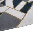 GATSBY Dark Blue, sötétkék, szürke és okker, geometriai mintás szőnyeg szennytaszító bevonattal 200x300 cm
