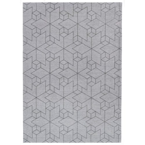 URBAN Gray, szürke alapon antracitszürke geometriai mintás szőnyeg szennytaszító bevonattal