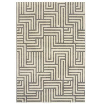   Manana, kültéri UV álló, világosszürke geometriai mintás szőnyeg, 160 x 230 cm