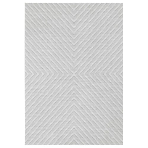 ACORES Grey, kültéri UV álló, világosszürke geometriai mintás szőnyeg, 160 x 230 cm