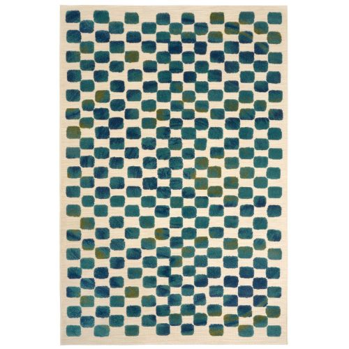 Calma, kültéri UV álló, türkiz geometriai mintás szőnyeg, 160 x 230 cm
