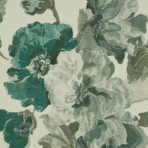 Asztalterítő FLORA türkiz-zöld-szürke virágmintás S 137 x 180 cm