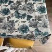 Asztalterítő FLORA türkiz-zöld-szürke virágmintás S 137 x 180 cm