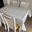 Asztalterítő OLIVIA halványszürke-ekrü geometrikus mintás S 137 x 180 cm
