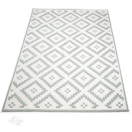 KARO Silver L Modern zöldes szürke-fehér Geometrikus mintás szőnyeg 160 x 230 cm