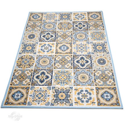 MOSAIC Blue L Geometrikus türkiz Mozaik mintás szőnyeg 160 x 230 cm