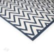 CHEVRON Blue L Geometrikus kék-fehér Chevron mintás szőnyeg 160 x 230 cm
