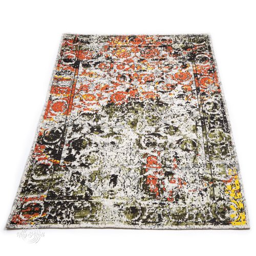 ART L, Vintage abstract rug, orange-green coloured 160 x 230 cm
