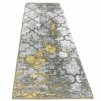   MOROCCAN silver S, szürke-sárga marokkói mintás szőnyeg, 80 x 200 cm