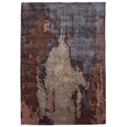 ALSANA - kézi csomózású, barna-lila absztrakt mintás, prémium szőnyeg 160x230 cm