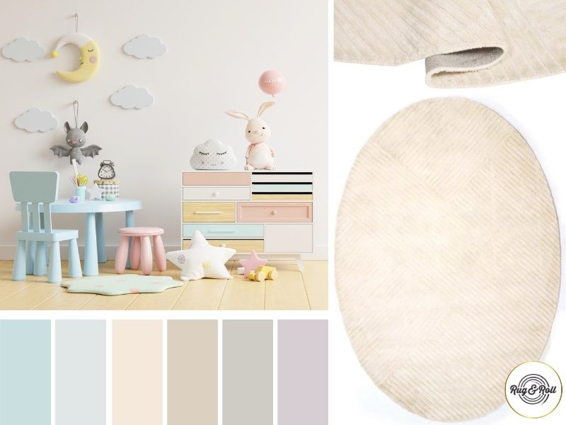 pasztell gyerekszoba szőnyeg
