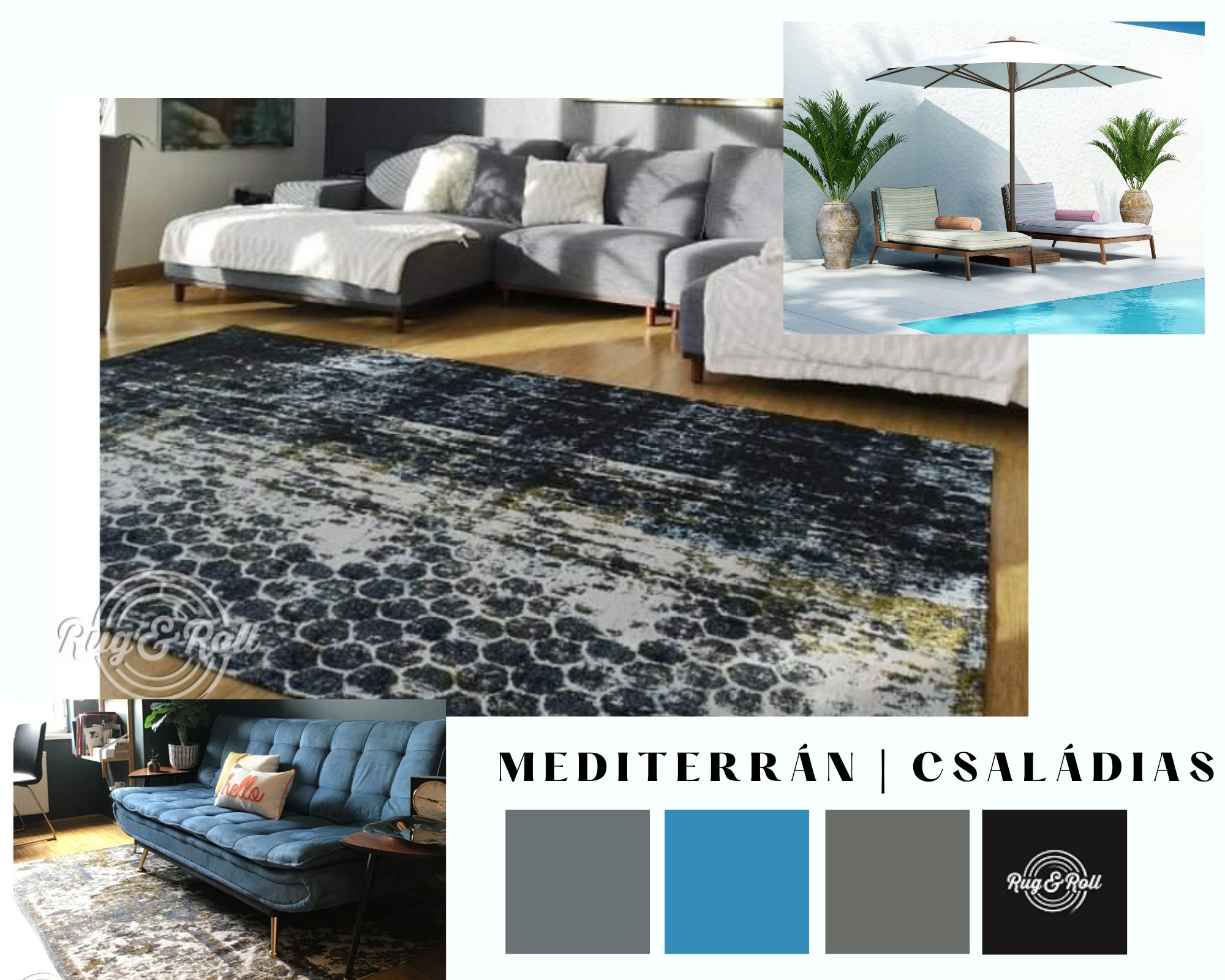 mediterrán stílusú szőnyeg